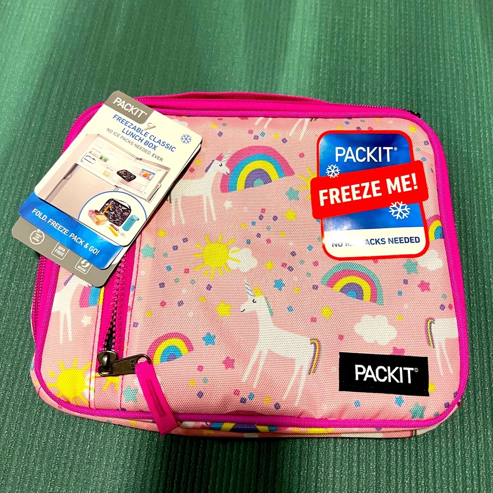 PackIt Freezable Classic Lunch Box, Unicorn Sky Pink